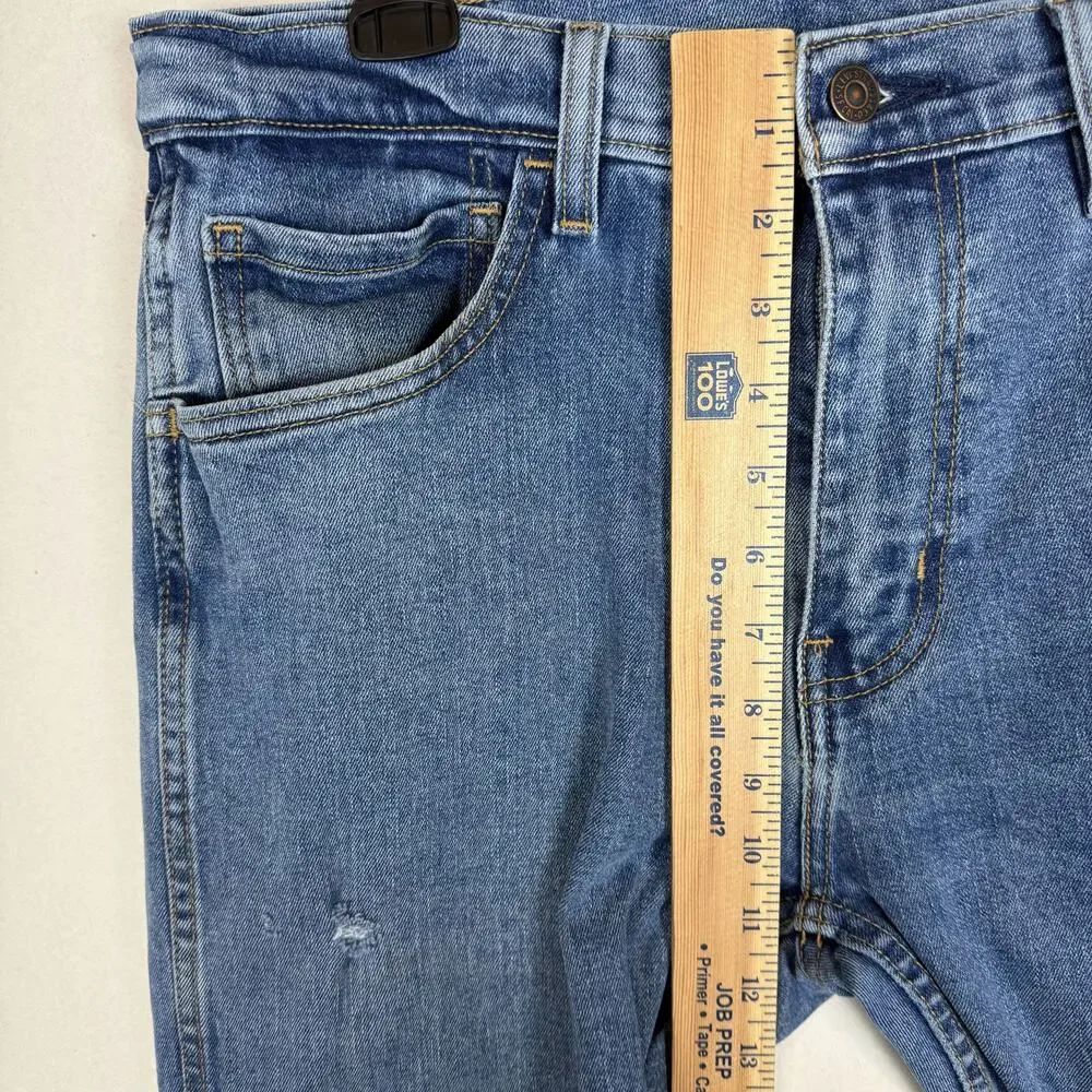 Levi's Jeans Mens 32x31 Blue Denim Stretch‎ Distressed Workwear Fit Straight Leg